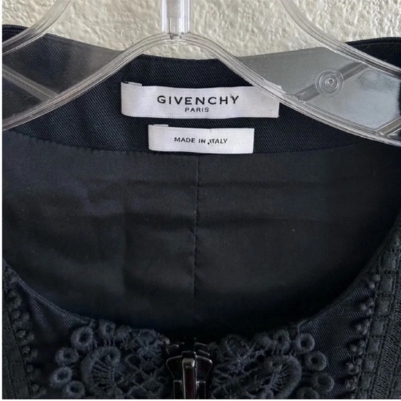 Givenchy Zip Front Lace Embroidered Cocktail Dress Black - Picture 7 of 11